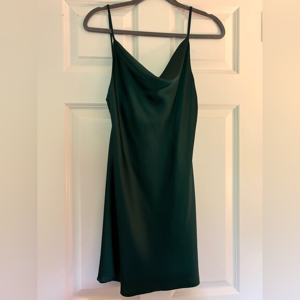 Satin Forest Green Dress